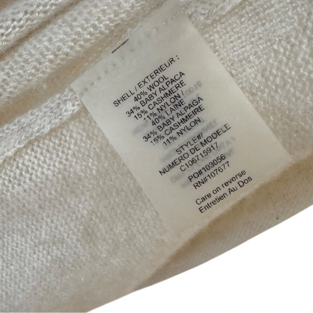 Alice + Olivia Cream Cowl Neck Sweater